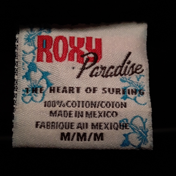 Roxy Paradise Womens Medium Black & White Print Teeshirt - Picture 12 of 14